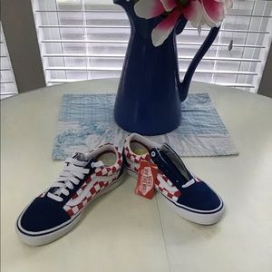 Vans red white blue